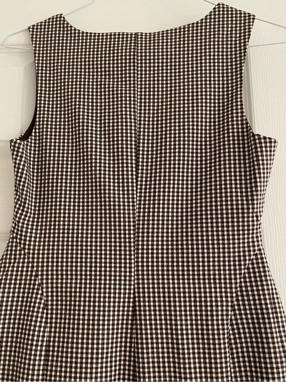 Revolve Caroline Constas Brown and White Gingham Mini Dress - Picture 5 of 10
